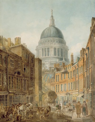 St. Pauls vanaf St. Martins le Grand door Thomas Girtin